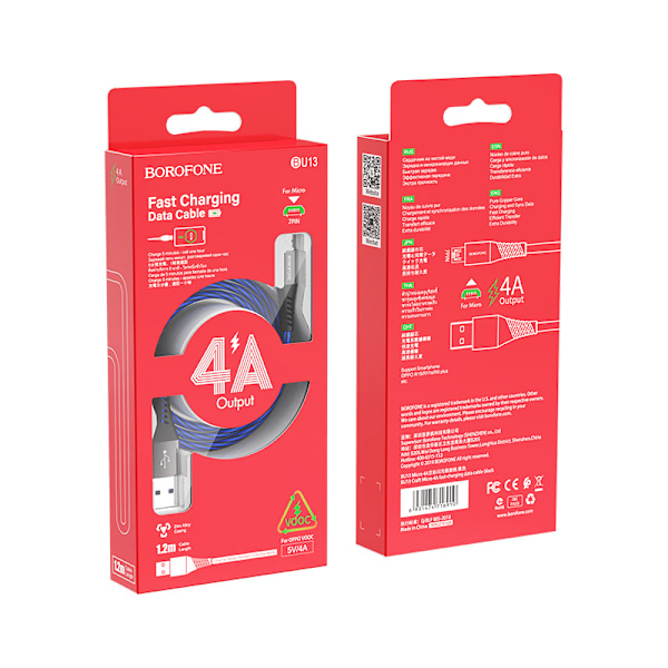 borofone BU13 art color flash charging datakabel lämplig f