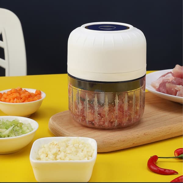 Elektrisk Hvidløgshakker Mini, Hvidløgsmoser Knuser, Lille Madprocessor (250ML)