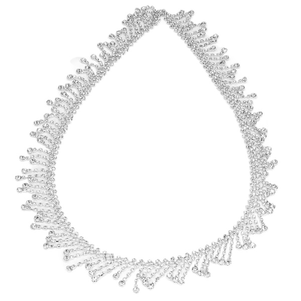 Rhinestone Fringe 1 Yard Elegant Style Highly Durable Exquisite Glossy Eco Friendly Rustproof Widely Used Rhinestone TrimOblique Circular Rhinestone