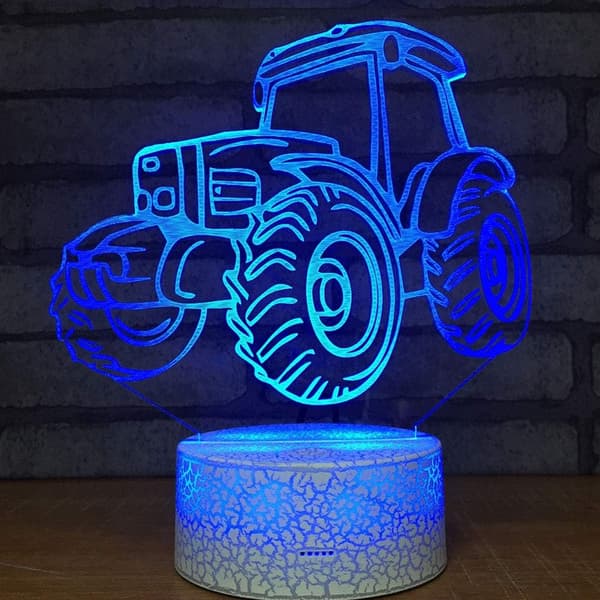 3D Kreative Gaver Traktor LED Lampe Abstrakt Optisk Illus