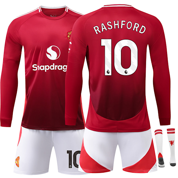 24/25 Fotballdrakt for barn Treningsdress Fotballdrakt for gutter, Red Imps NO.10 Fotballag Jersey lang Treningsdress Skjorter Shorts og S S