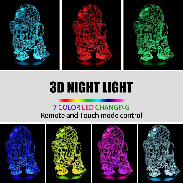 Nattljus för barn-3D Illusion Star Wars Nattljus Thre