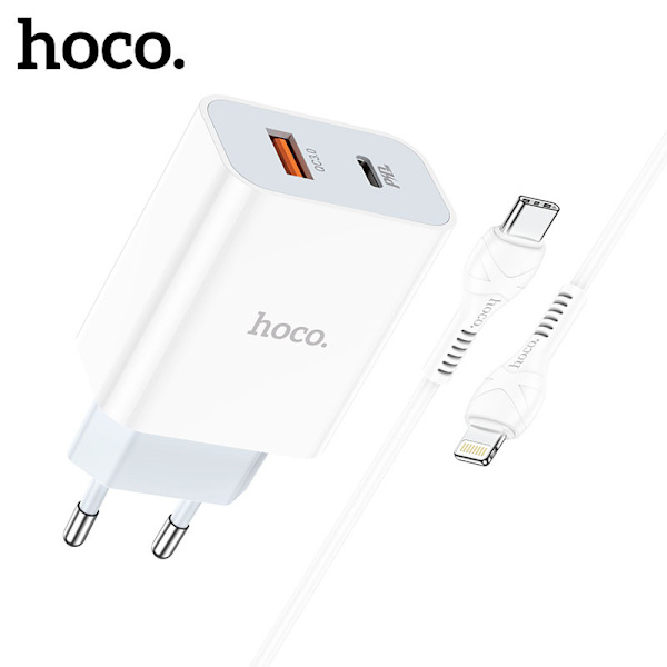 hoco. C97A Europeisk standard PD20W+QC3.0 laddare för iPhone1