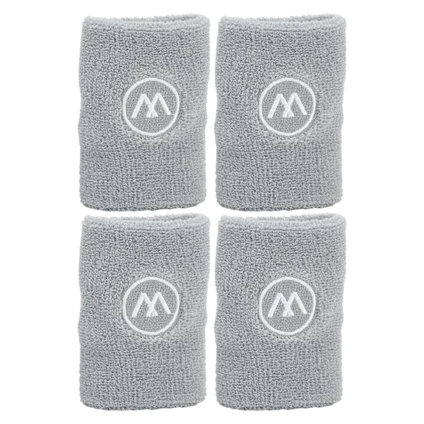 2 sett svettebånd håndleddsbånd for menn kvinner treningsstudio løping basketball sport håndleddsstøtte stropp erme Grey