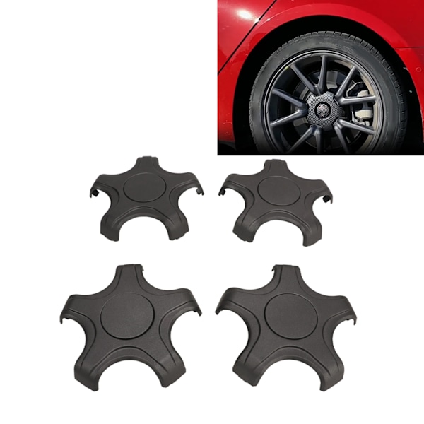 4 stk. Hjulcenterdæksler Støvsikre Navkapsler Dæksler Udskiftning til Tesla Model 3 18 Tommer Standardfælge Mat Grå Uden Logo