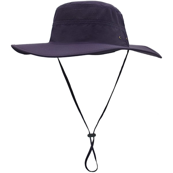 Hatt för män Solhatt UPF 50+ Bred Brätte Bucket Hat Vindtät Fiske Purple