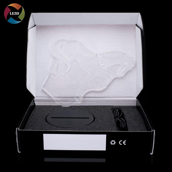 3D Optisk Illusions Natlampe - 7 LED Farveskiftende Lampe