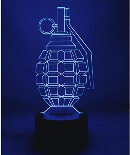 3D Granat Natlampe Illusionslampe 7/16 Farveskift LED L