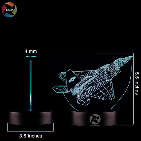 3D Optisk Illusions Natlampe - 7 LED Farveskiftende Lampe