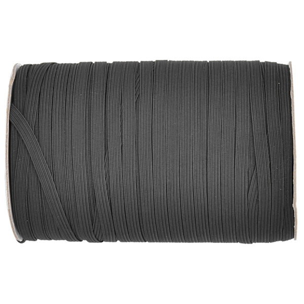 200 meter/rulle elastiskt band med hög elasticitet, multifunktionellt för skyddskläder, 6 mm bredd, svart