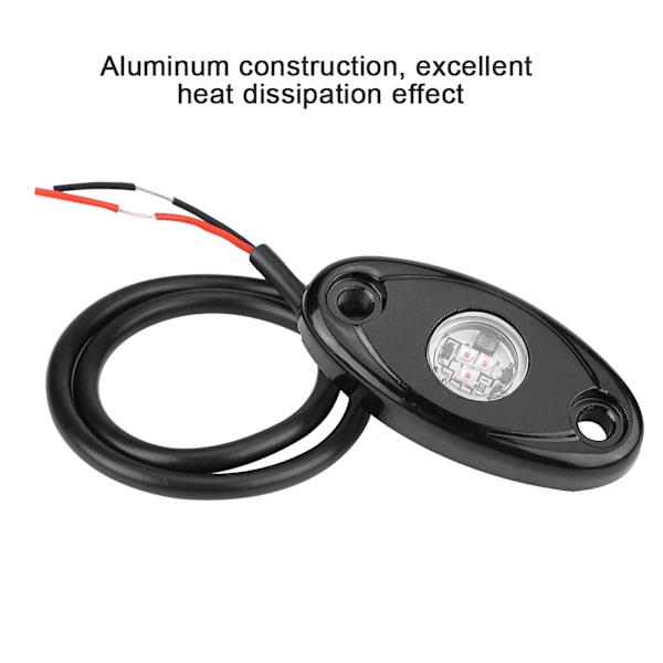 2 Par 12-24V Rock Light Flood Beam LED Under Body Trail Rig Lys til SUV Båd Hvidt Lys