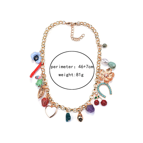 Kvinnors blommiga legering halsband diamant boho halsband, bästa Gi