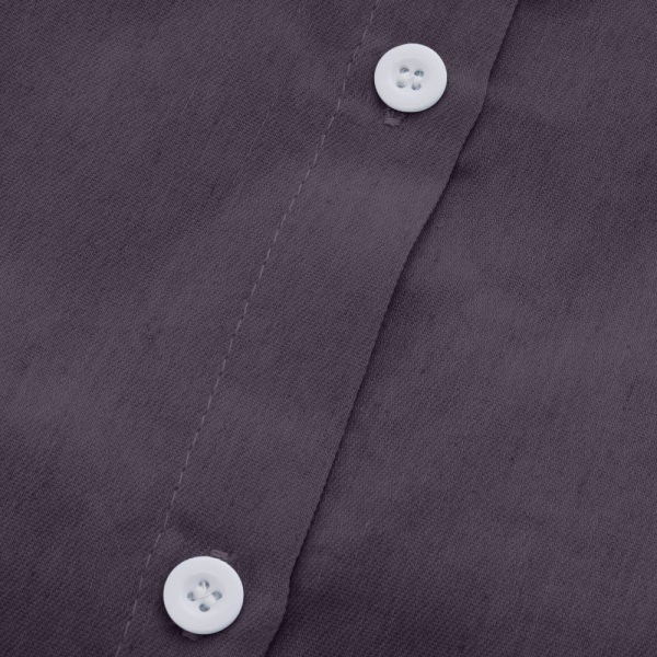 Kjole kortærmet V-hals afslappet skjortekjoler (sort grå L)