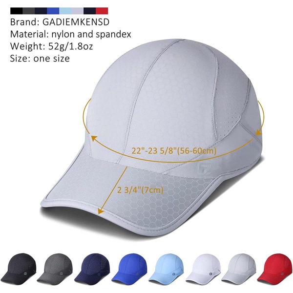 Stretch Running Hat med mjuk skärm, snabbtorkande, ostrukturerad, F