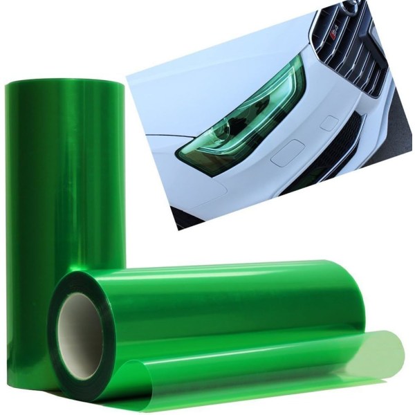 11 X 78 tommer selvklebende frontlykt, baklys, tåkelys Farget vinylfilm (grønn)