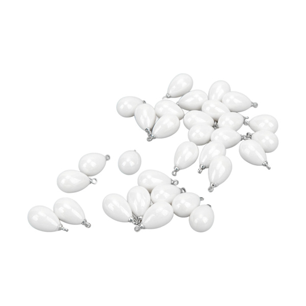 30 st pärlhänge Highlight droppformade pärlhänge DIY håraccessoarer skor väska örhänge tillbehör 10x17mm vit äggform