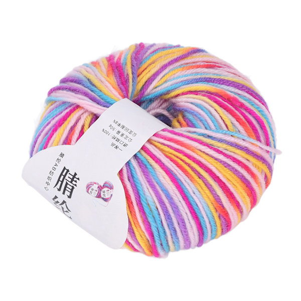 Akrylgarn Medium Tjocklek Gradient Multi Color Hållbar Akryl Fadeless Andas Virka Garn för Tröja Mössa Dock