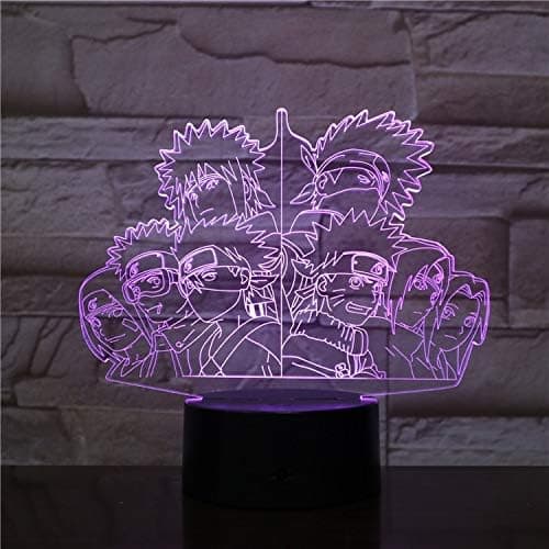 Naruto Kakashi Uchiha Sasuke 3D Illusion Natlampe Sm