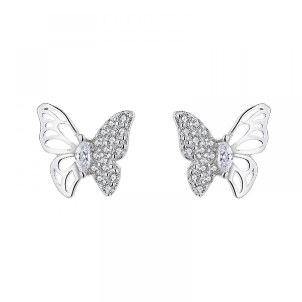 Butterfly Wing örhängen (ett par), simulerad diamant