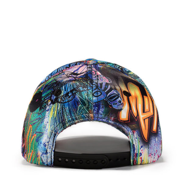 Printed cap, Graffiti Unisex Snapback Hip Hop Hattar C Blue