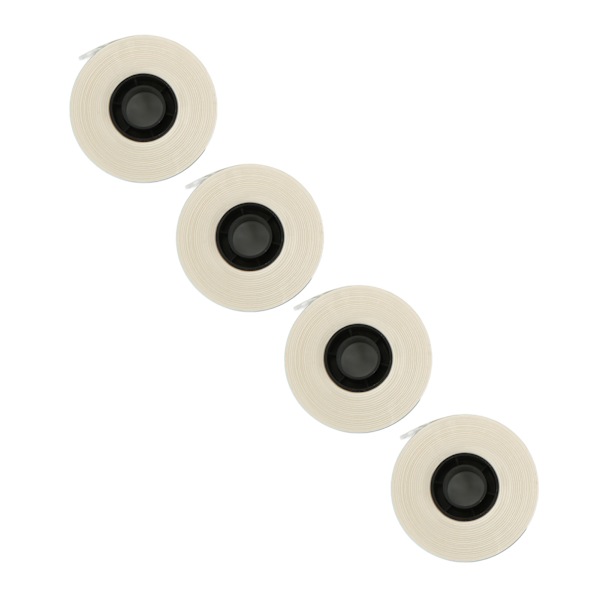 4 ruller etikettape 6mm bred 8m lang klar tryk selvklæbende etiketmaskine tape til MAX LM 370 380 390 hvid
