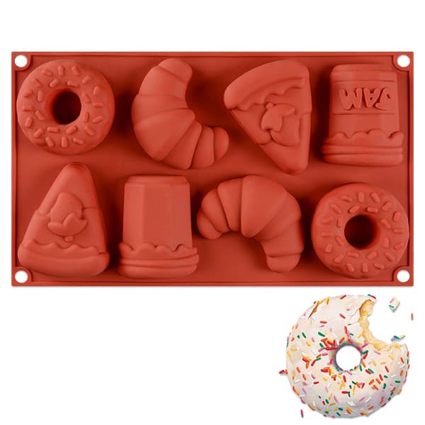 Silikone Kageform 8-hullers Donuts Form Kagesæt
