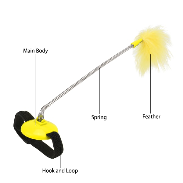 Krage Katt Teaser Fjäder Krage Katt Leksaker med Själv Exalterad Hals Interaktiv Teaser Yellow