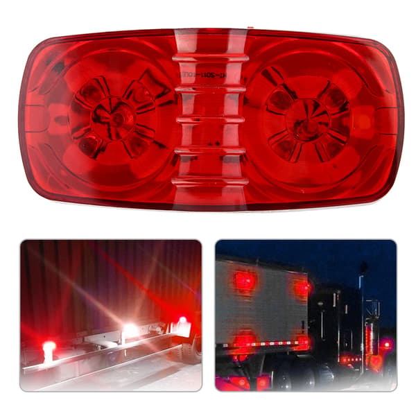 Universal LED-sidemarkerlampe for lastebiler 12V (Rød)