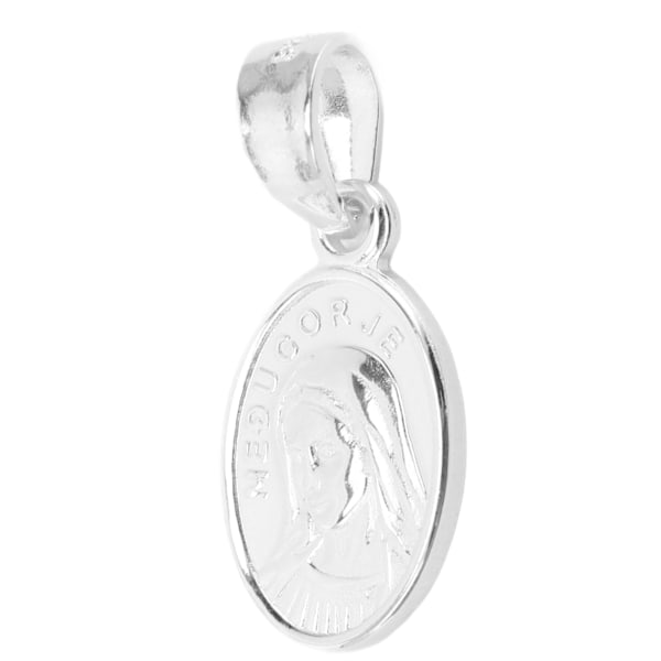 Mirakuløs medalje 925 Sterling sølv polert finish Jomfru Maria oval halskjede anheng religiøs gave smykker