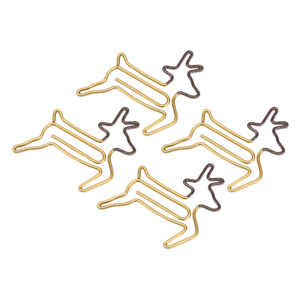 100 stk. formet papir clips Hjorteform Metal Bærbare kontor clips til fil klassificering Dokument organisering