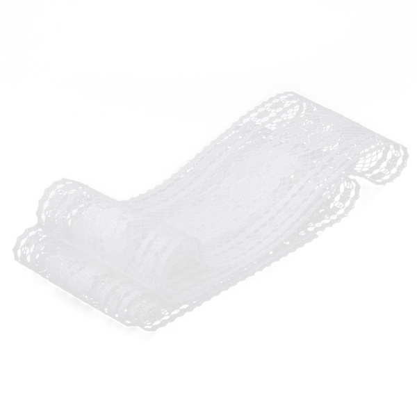 Blonderibånd Nylon Hvit Bølgemønster Trim Gavedekorasjonsartikler 5cm Bred 10 Yards Lang