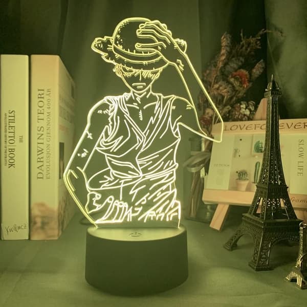 One Piece Luffy 3D Illusjons Nattlampe Smart Touch, RG
