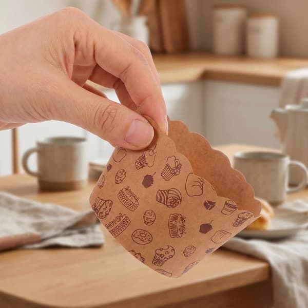 50 STK kraft bakekopper, non-stick, solide for hjemmebaking og dessertutstilling til fest
