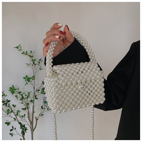 Kvinde Akryl Perle Clutch Besked Taske med Rem til Bryllup Aften Fest