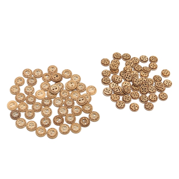 100 stk tre knapper 11 mm diameter DIY håndverk 2 hull 4 hull runde knapper sy på knapper for håndverk dekorative
