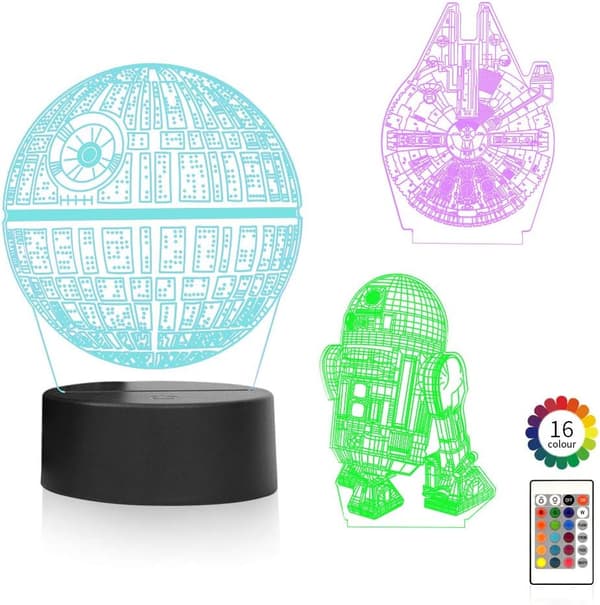 3D Illusjon LED Nattlys, 16 Farger Gradvis Endring Berøring