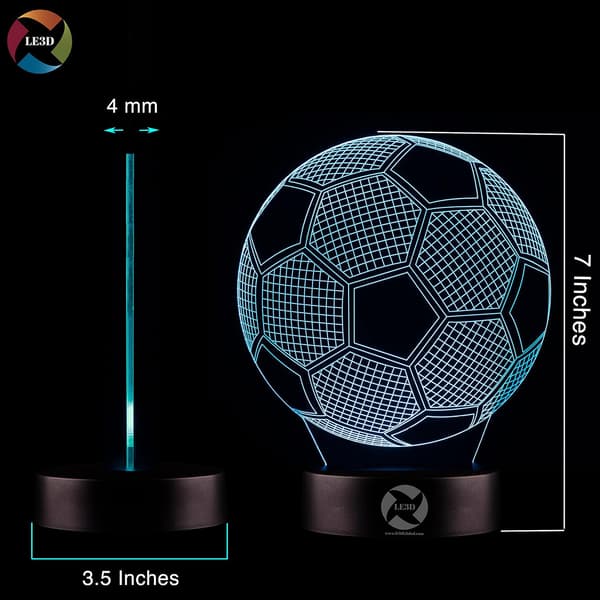 3D Optisk Illusions Natlampe - 7 LED Farveskiftende Lampe