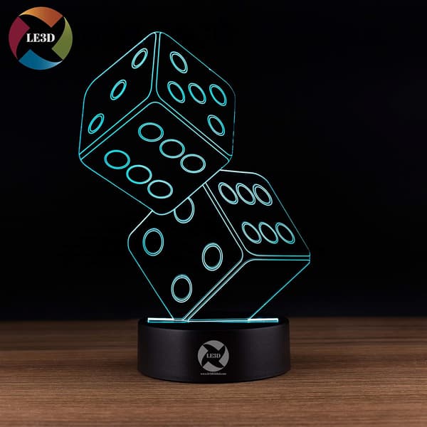 3D Optisk Illusions Natlampe - 7 LED Farveskiftende Lampe