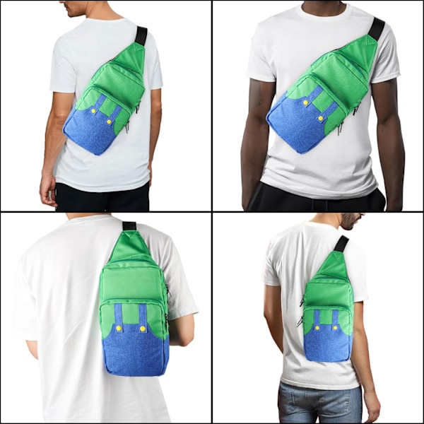 Söt Reseväska för Nintendo Switch/Lite/OLED/Steam Deck, Bärbar Crossbody Axelväska för NS SD Konsol Dock Joy-Cons Tillbehör Förvaring Green