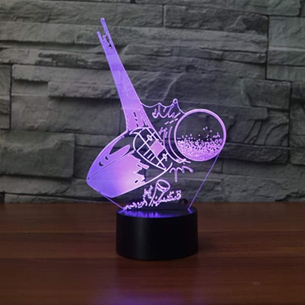 Abstrakt Hjemmedekorasjon Kreativ 3D Illusionslampe LED Nattelys