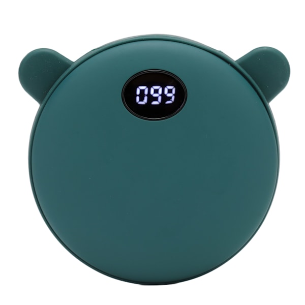 Ladattava kädenlämmitin, söpö karhu, 5200 mAh, 3 lämpötila-asetusta, taskukokoinen sähkökädenlämmitin puhelimeen, tablettiin, talvi, vihreät karhun korvat