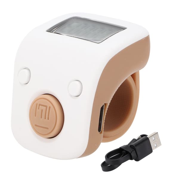 Digital Perle Tæller Manuel Ring Form Mini Chanting Tælle Værktøj til Buddhistisk MeditationVisdom White