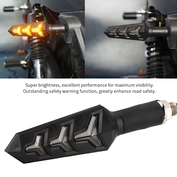 1 Par Motorcykel LED Blinklys Lampe Fiskeben Y Form Flydende Blinklys