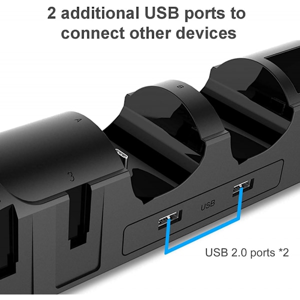 Laddningsstation för Nintendo Switch/Switch OLED-modell Joy Con och för Switch Pro-kontroller Laddningsdocka med USB 2.0-kontakt och portar, Endast för Nint