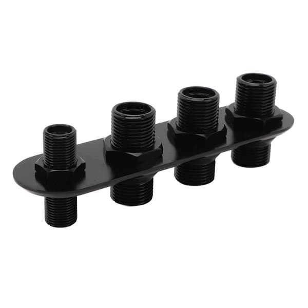 AC Bulkhead Billet Aluminium Legering Universal 4 Porte Airconditionering Bulkhead Udskiftning til Hot Rod Sort