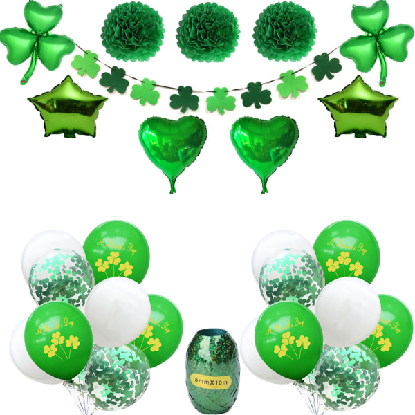 Dekorationsballongpaket för St. Patrick's Day-fest