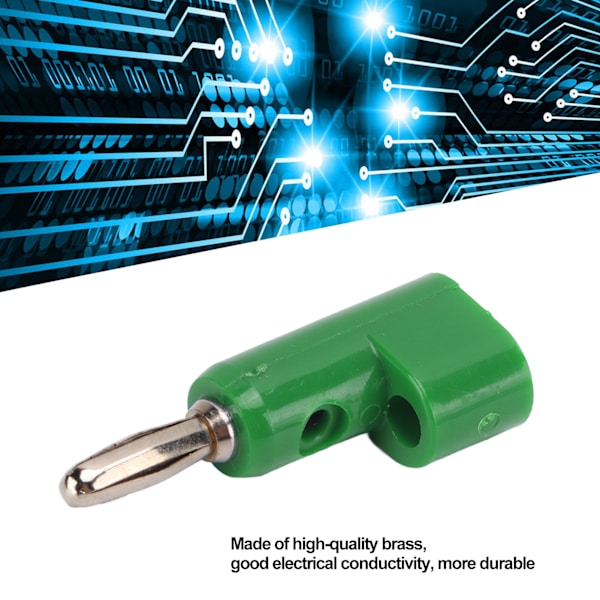 10 st/set 4mm Lödfria Bananpluggar Stapelbara Öppna Skruvar 30V AC‑60V DC Max 25A för Elektronik Industriutrustning Green