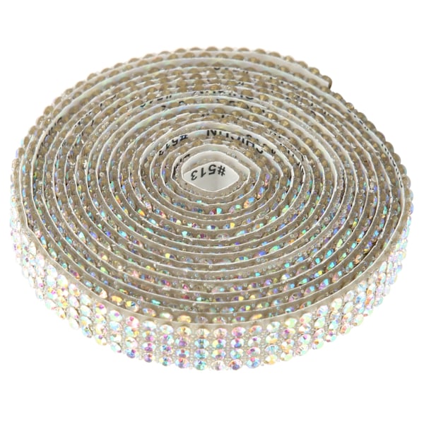 Rhinestoneband med 4 rader självhäftande rispärlor, glittrande bling-hartsremsa för hemdekorationer AB-färg
