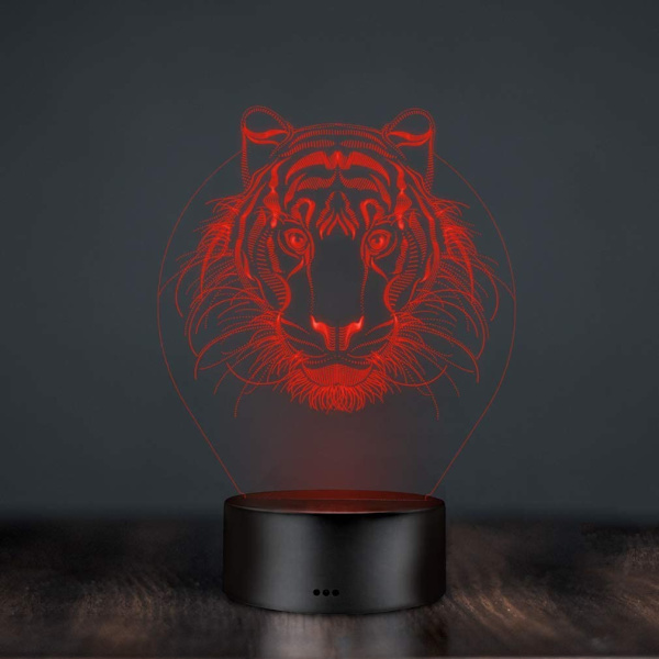 3D Lejon Nattlampa USB-driven Touch Switch Fjärrkontroll