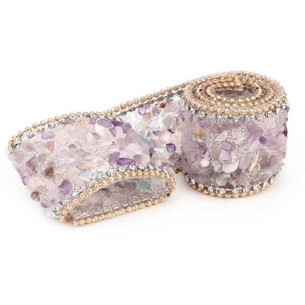 Rhinestone Crystal Mesh Strygejern På Bånd Perle Applikation Brudekjole Sko Trim L35MM-7